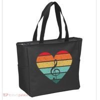 Retro Heart Sunset Note Music School Tote Bag thumb 2