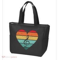 Retro Heart Sunset Note Music School Tote Bag thumb 3
