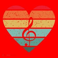 Retro Heart Sunset Note Music School Santa Hat thumb 1