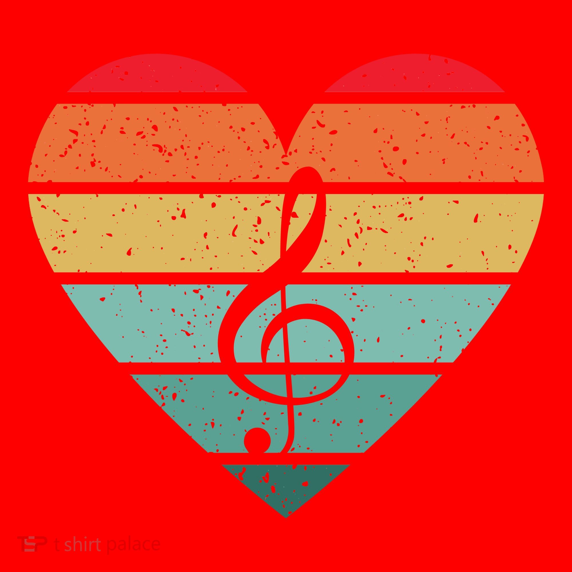 Retro Heart Sunset Note Music School Santa Hat