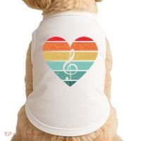 Retro Heart Sunset Note Music School Doggie Tank thumb 0
