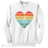 Retro Heart Sunset Note Music School Sweatshirt thumb 0