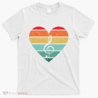 Retro Heart Sunset Note Music School T-Shirt thumb 0