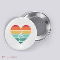 Retro Heart Sunset Note Music School Button thumb 0