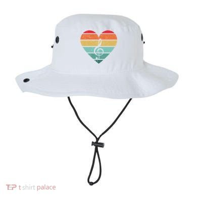 Retro Heart Sunset Note Music School Bucket Hat