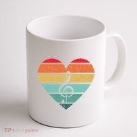 Retro Heart Sunset Note Music School Coffee Mug thumb 1
