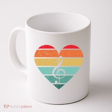 Retro Heart Sunset Note Music School Coffee Mug