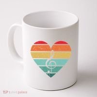 Retro Heart Sunset Note Music School Coffee Mug thumb 0