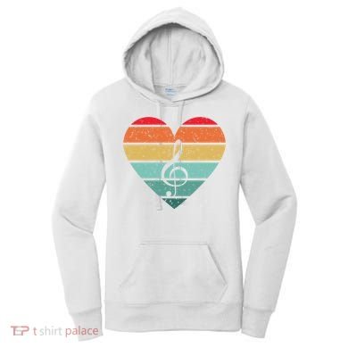 Retro Heart Sunset Note Music School Women's Hoodie