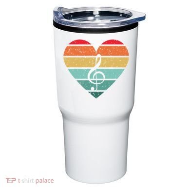 Retro Heart Sunset Note Music School Tumbler