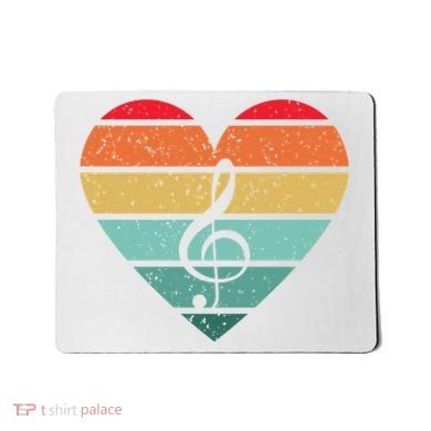 Retro Heart Sunset Note Music School Mousepad