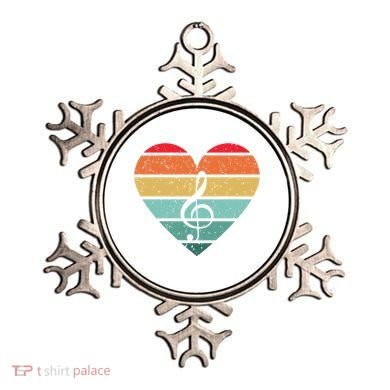 Retro Heart Sunset Note Music School Ornament