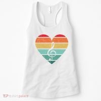 Retro Heart Sunset Note Music School Women's Tank Top thumb 0