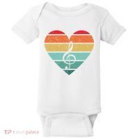 Retro Heart Sunset Note Music School Baby Bodysuit thumb 0
