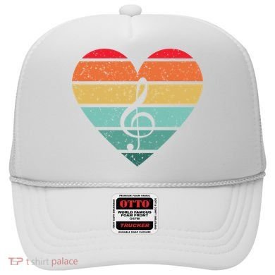 Retro Heart Sunset Note Music School Hat