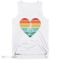 Retro Heart Sunset Note Music School Tank Top thumb 0