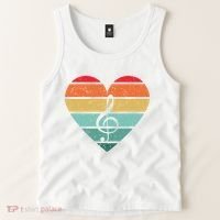 Retro Heart Sunset Note Music School Tank Top thumb 2