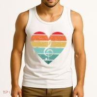 Retro Heart Sunset Note Music School Tank Top thumb 3