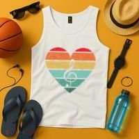 Retro Heart Sunset Note Music School Tank Top thumb 4