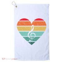 Retro Heart Sunset Note Music School Golf Towel thumb 0