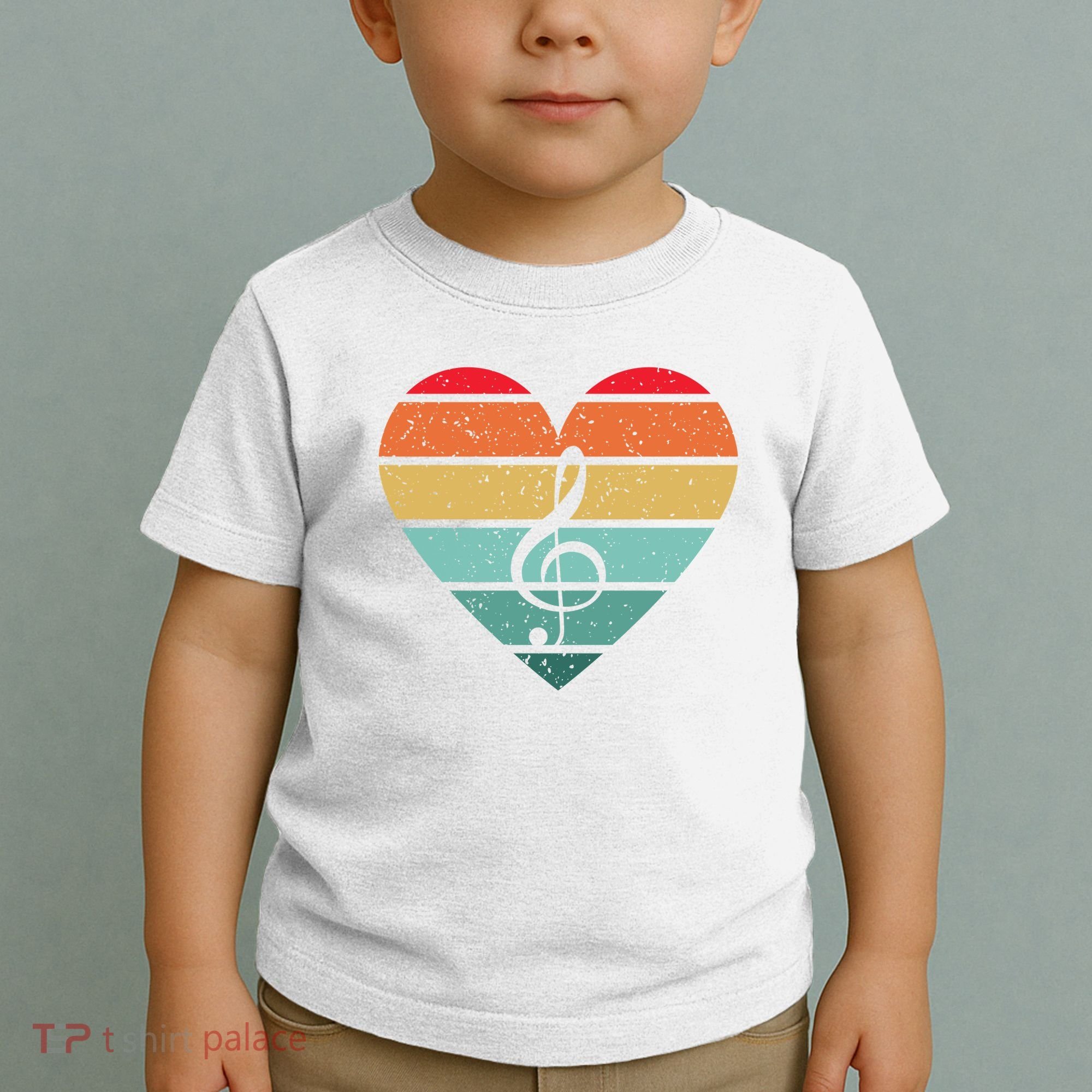 Retro Heart Sunset Note Music School Toddler T-Shirt