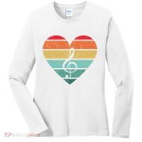 Retro Heart Sunset Note Music School Women's Long Sleeve Shirt thumb 0
