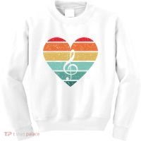 Retro Heart Sunset Note Music School Kids Sweatshirt thumb 0