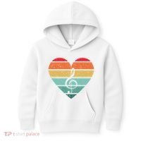 Retro Heart Sunset Note Music School Kids Hoodie thumb 0
