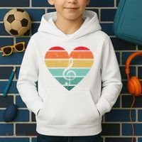 Retro Heart Sunset Note Music School Kids Hoodie thumb 2
