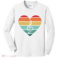 Retro Heart Sunset Note Music School Kids Long Sleeve Shirt thumb 0