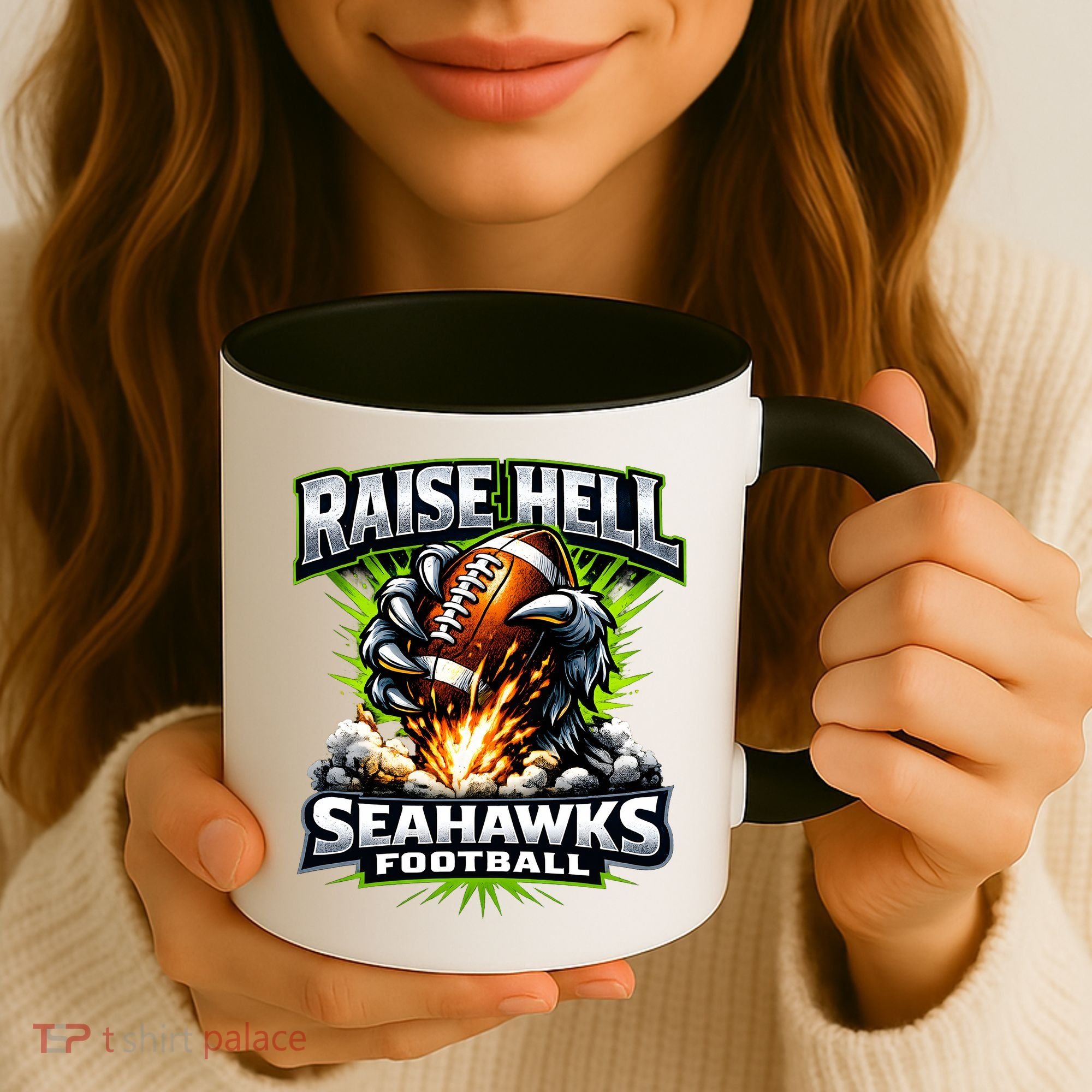 Raise Hell Seahawks Football Coffee Mug
