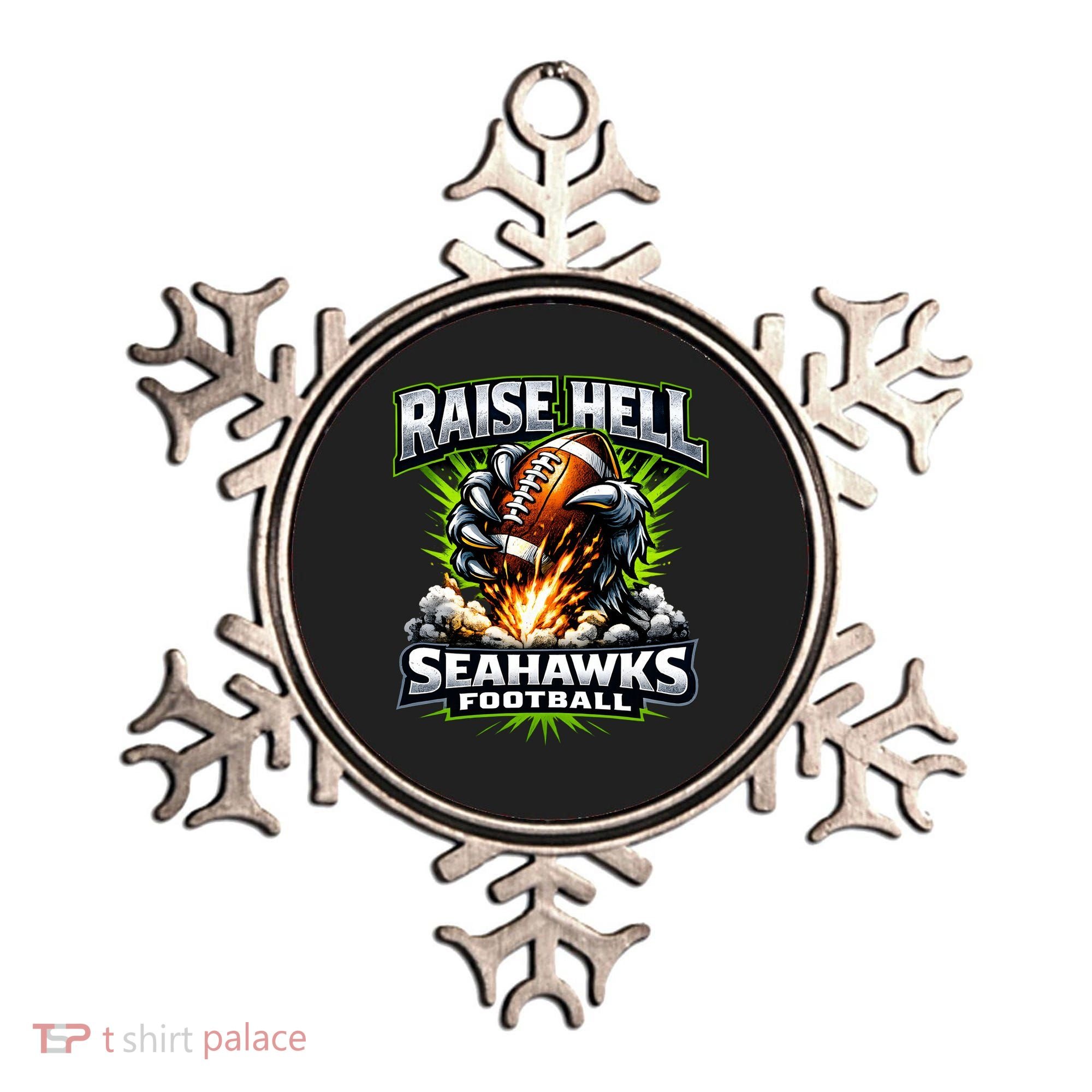 Raise Hell Seahawks Football Ornament