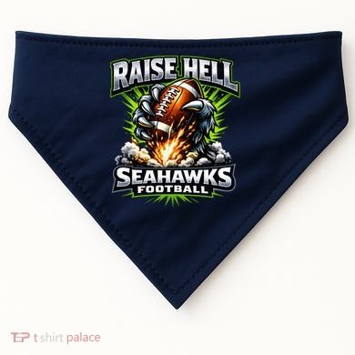 Raise Hell Seahawks Football USA-Made Doggie Bandana