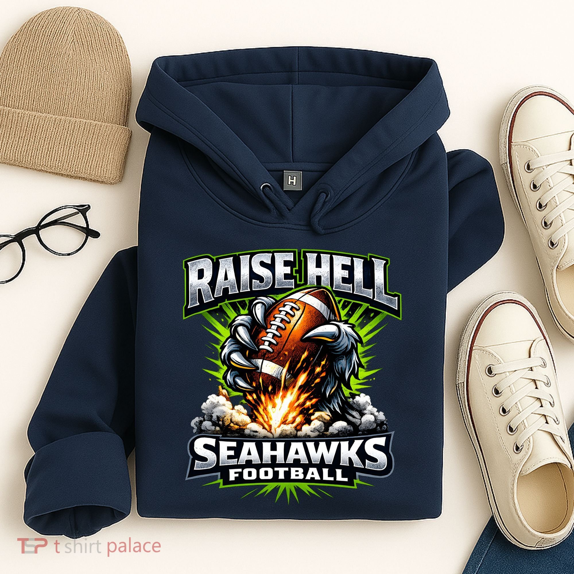 Raise Hell Seahawks Football Hoodie