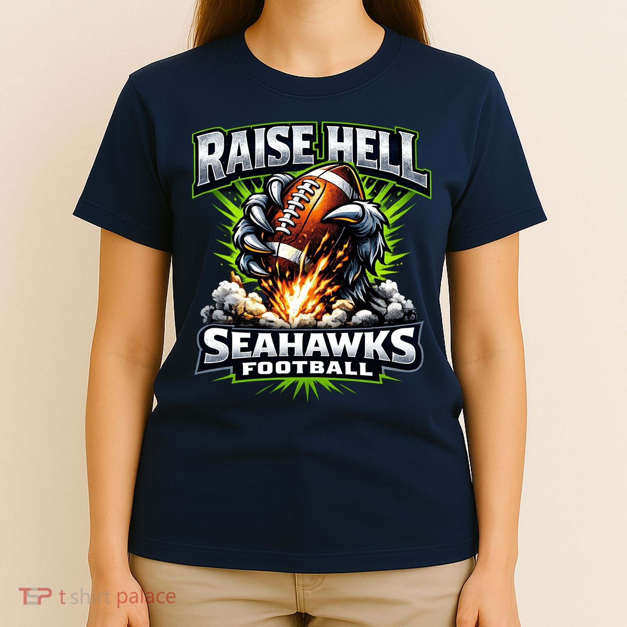 Raise Hell Seahawks Football T-Shirt