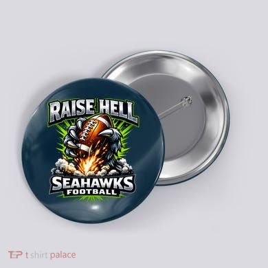 Raise Hell Seahawks Football Button