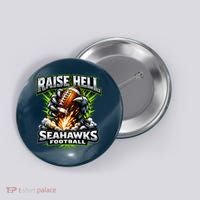 Raise Hell Seahawks Football Button thumb 0
