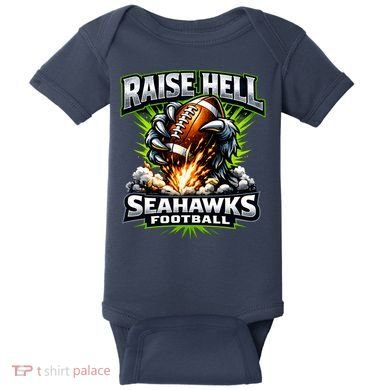 Raise Hell Seahawks Football Baby Bodysuit