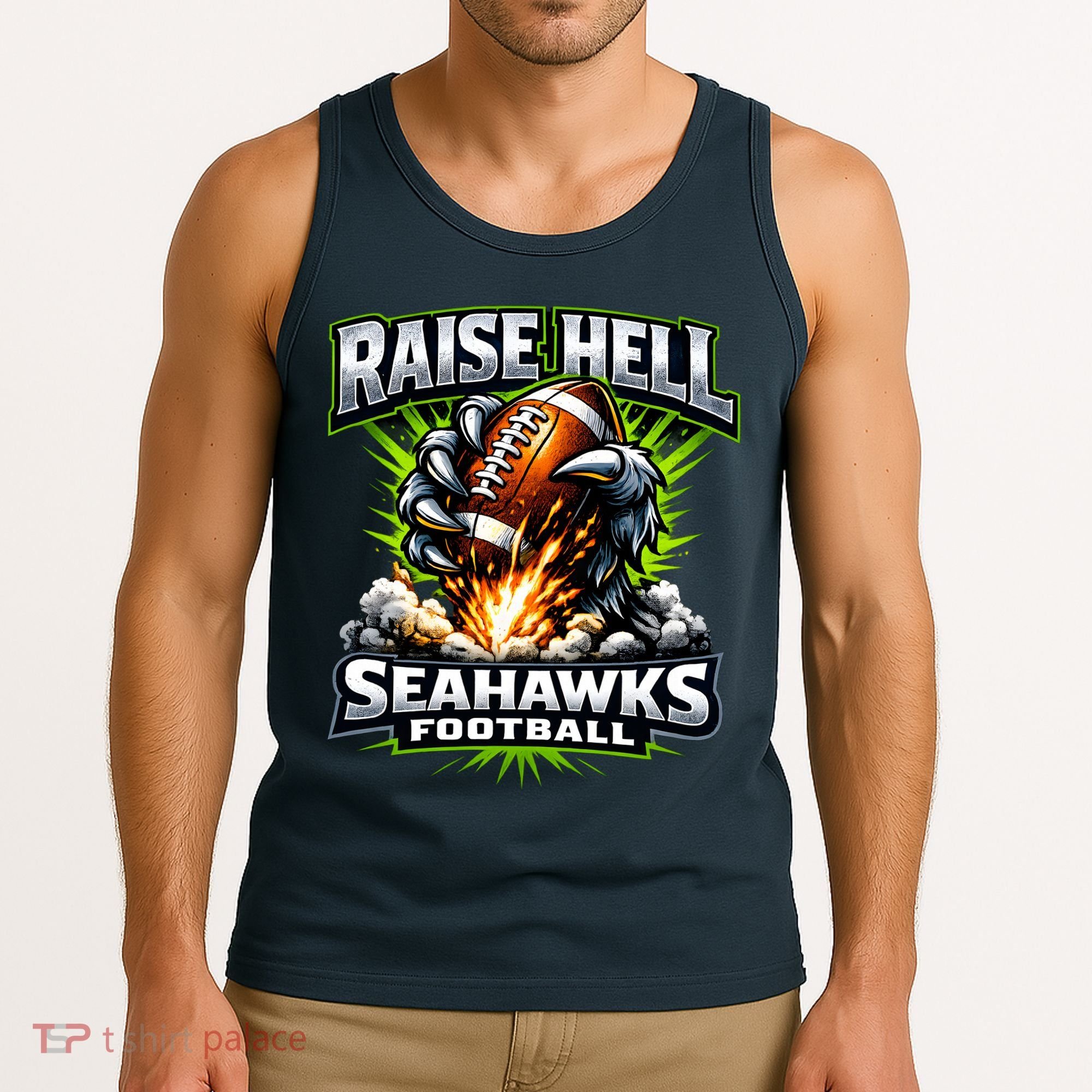 Raise Hell Seahawks Football Tank Top