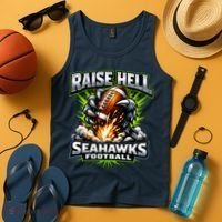 Raise Hell Seahawks Football Tank Top thumb 4