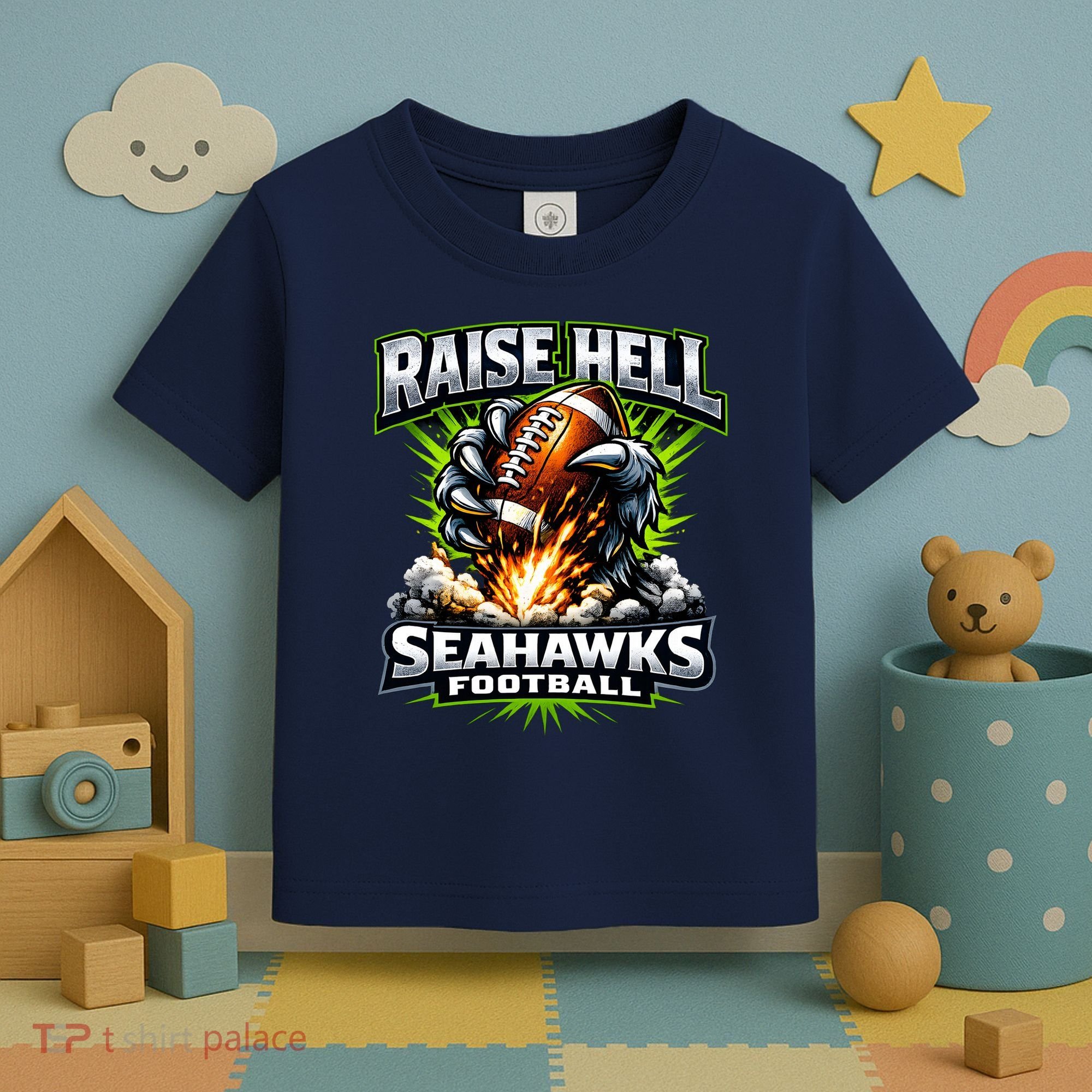 Raise Hell Seahawks Football Toddler T-Shirt