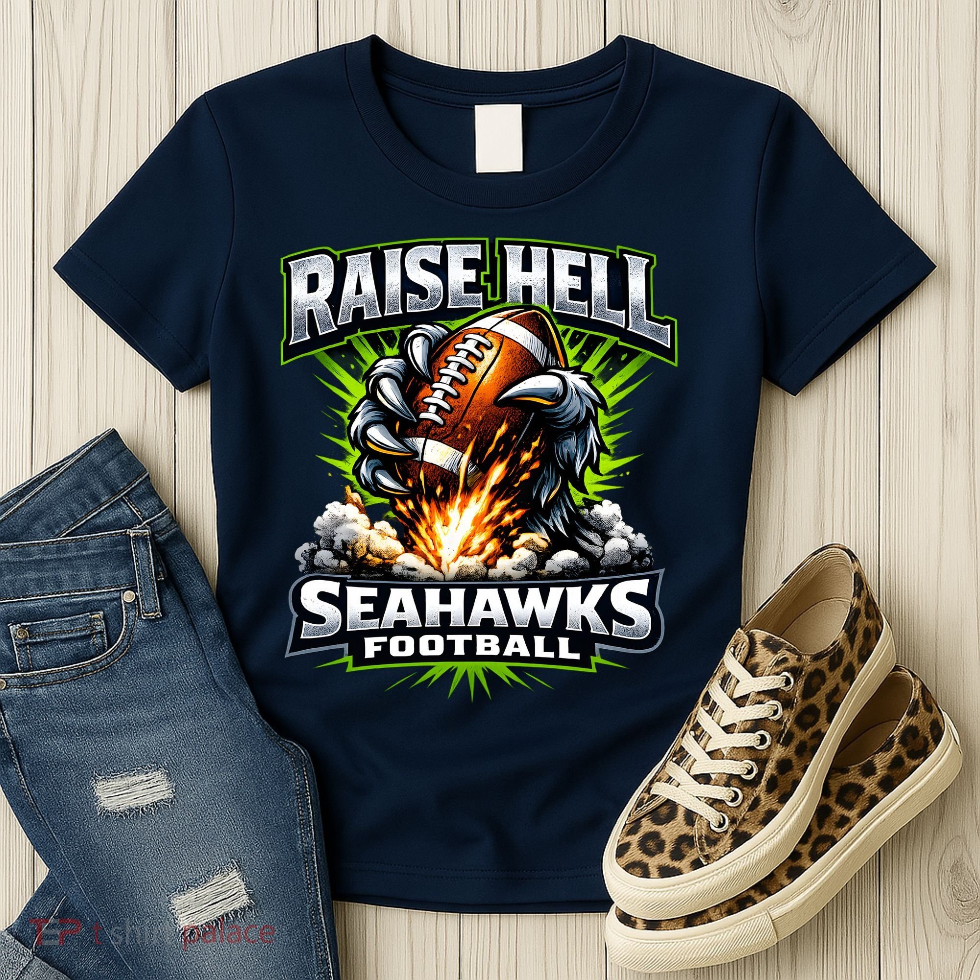 Raise Hell Seahawks Football Women's T-Shirt