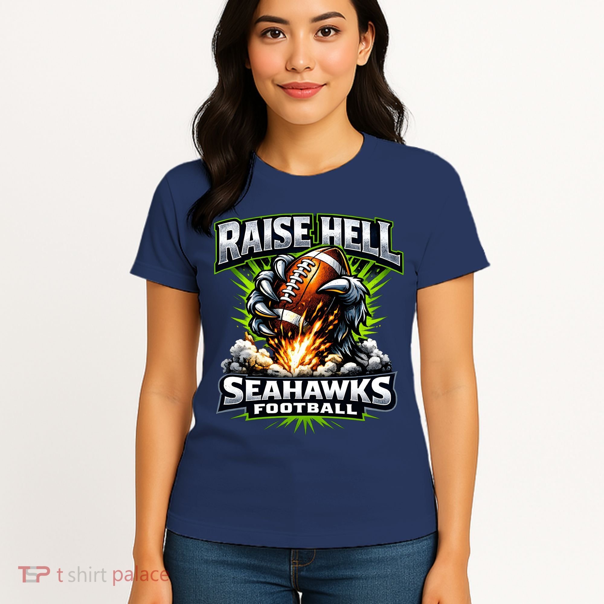 Raise Hell Seahawks Football Women's T-Shirt