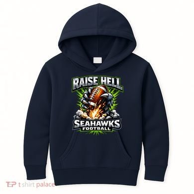 Raise Hell Seahawks Football Kids Hoodie