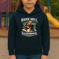 Raise Hell Seahawks Football Kids Hoodie thumb 3