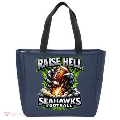 Raise Hell Seahawks Football Tote Bag