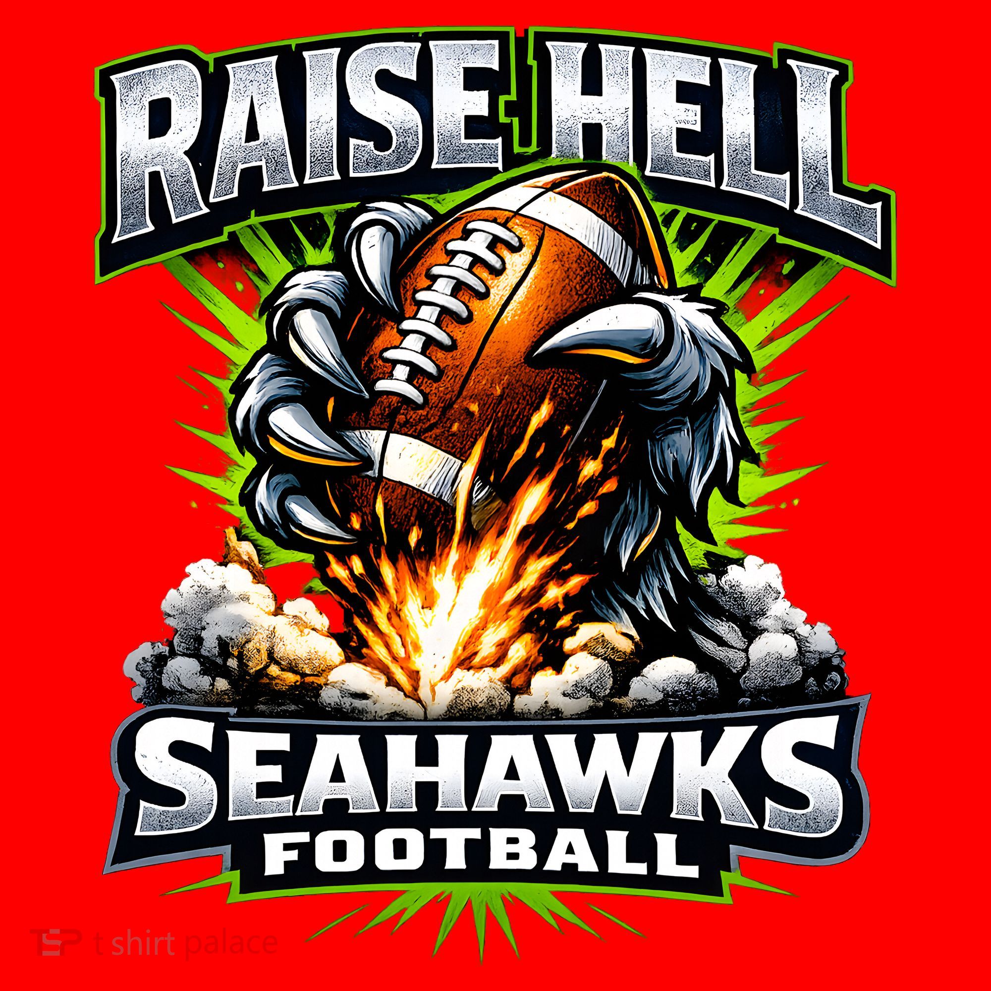 Raise Hell Seahawks Football Santa Hat