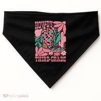 Retro Howdy Third Grade Back To School Teacher Cowgirl Boot USA-Made Doggie Bandana thumb 0