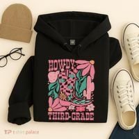 Retro Howdy Third Grade Back To School Teacher Cowgirl Boot Hoodie thumb 4