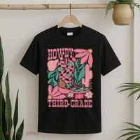 Retro Howdy Third Grade Back To School Teacher Cowgirl Boot T-Shirt thumb 2